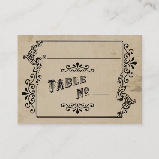 De Placement Carte Old West Inspiré Table Place (Devant)