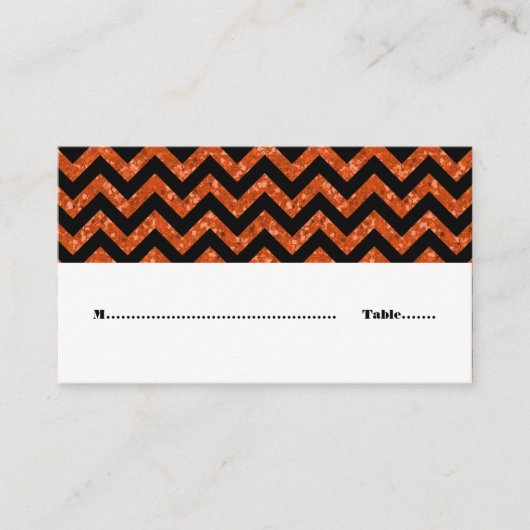De Placement Carte Parties scintillant Orange Chevron (Devant)