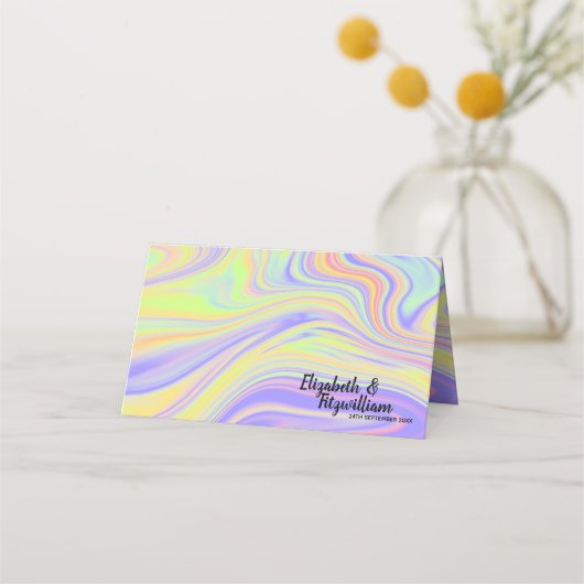 De Placement Carte Pastel Rainbow Marbling Place ou carte Escor (Devant)