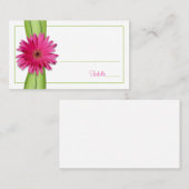 De Placement Carte Pink Gerbera Daisy Green Ribbon Place (Devant / Derrière)
