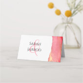 De Placement Carte Place Abstraite Coral rose moderne (Dos)