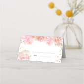 De Placement Carte Place Baby shower Citrouille Floral (Dos)