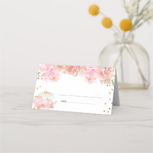 De Placement Carte Place Baby shower Citrouille Floral