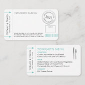 De Placement Carte Place Carte Mini Menu Plan Passe d'embarquem (Devant / Derrière)
