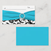 De Placement Carte Place Damas Bleu, Blanc et Noir (Devant / Derrière)