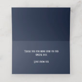 De Placement Carte Place - Design mariage floral bleu élégant (Intérieur déplié)