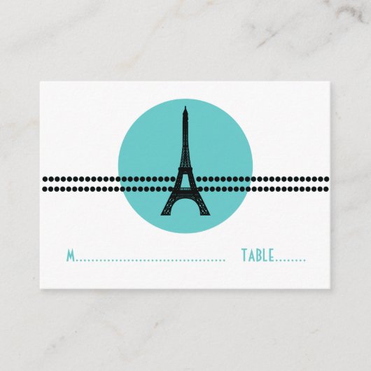 De Placement Carte Place Dots Parisienne, Aqua (Devant)