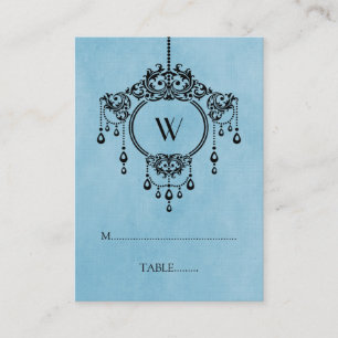 De Placement Carte Place du Chandelier Vintage bleu