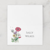De Placement Carte Place Fleur sauvage aquarelle (Extérieur déplié)
