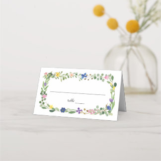 De Placement Carte Place Fleurs sauvages aquarelle