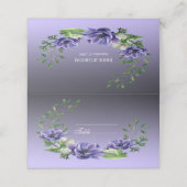 De Placement Carte Place Fleurs violettes Aquarelle (Extérieur déplié)