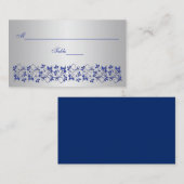 De Placement Carte Place Florale Bleue, Gris (Devant / Derrière)