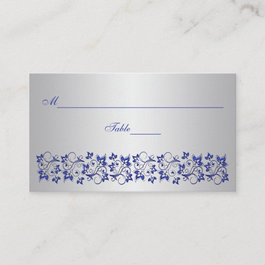 De Placement Carte Place Florale Bleue, Gris (Devant)