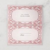 De Placement Carte Place Frame Floral Rose (Extérieur déplié)