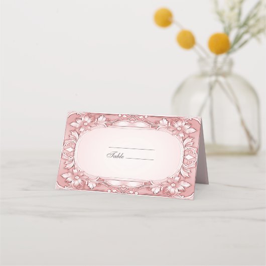De Placement Carte Place Frame Floral Rose (Devant)
