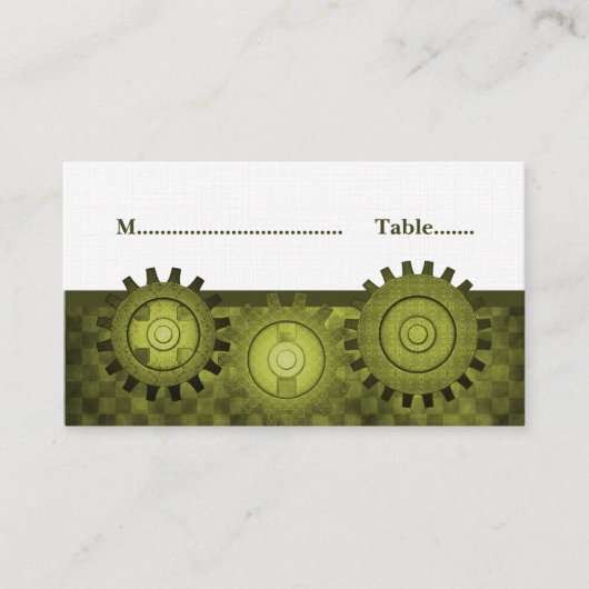 De Placement Carte Place Gears Steampunk, verte (Devant)