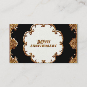 De Placement Carte Place - Golden French Swirl 50th Anniv