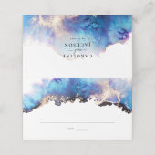 De Placement Carte Place Mariage Blue Gold (Extérieur déplié)