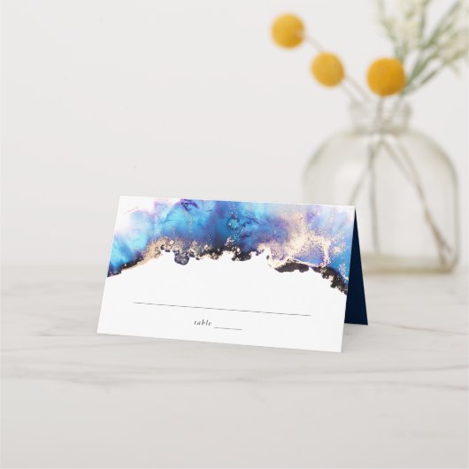 De Placement Carte Place Mariage Blue Gold (Devant)