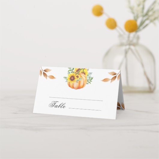 De Placement Carte Place Mariage Citrouille aquarelle (Devant)