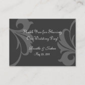 De Placement Carte Place Mariage damassé Turquoise foncée (Dos)