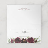 De Placement Carte Place Mariage Floral Bourgogne (Extérieur déplié)