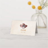 De Placement Carte Place Mariage Floral Or Bourgogne (Dos)