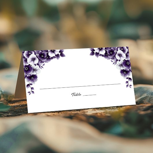 De Placement Carte Place Mariage Floral Violet