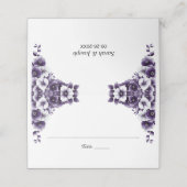 De Placement Carte Place Mariage Floral Violet (Extérieur déplié)