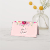 De Placement Carte Place Mariage plié Floral Aquarelle (Dos)