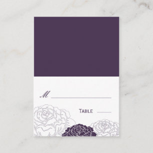 De Placement Carte Place Mariage Plié Jardin rose - Violet
