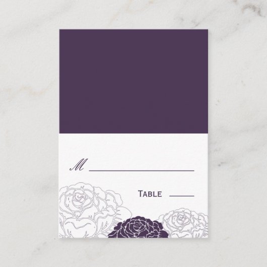 De Placement Carte Place Mariage Plié Jardin rose - Violet (Devant)