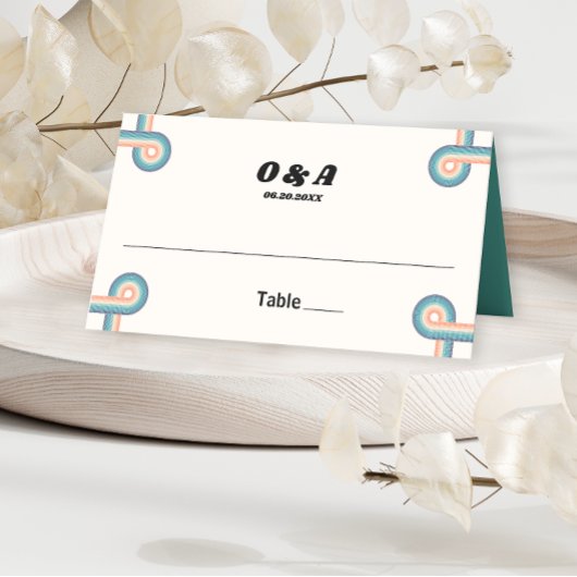 De Placement Carte Place Mariage Retro vintage