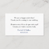 De Placement Carte Place Mariage Rose bilingue Gold Stripes (Dos)