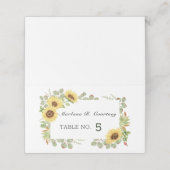 De Placement Carte Place Mariage Sunflower (Extérieur déplié)