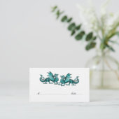 De Placement Carte Place Mariage turquoise Elegant Dragons (Debout devant)