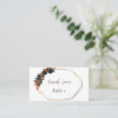 De Placement Carte Place Mariage turquoise et brûlée Orange Fla (Debout devant)