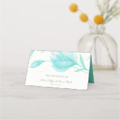 De Placement Carte Place Mariage turquoise Peonies (Devant)