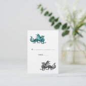 De Placement Carte Place Mariage turquoise Silver Dragon (Debout devant)
