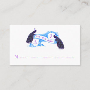 De Placement Carte Place Mariage Vintage Turquoise Peacock viol