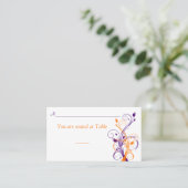 De Placement Carte Place Mariage violet orange blanc (Debout devant)