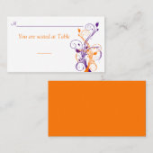 De Placement Carte Place Mariage violet orange blanc (Devant / Derrière)