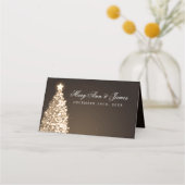 De Placement Carte Place Noël Mariage Soirée Gold Brown (Dos)