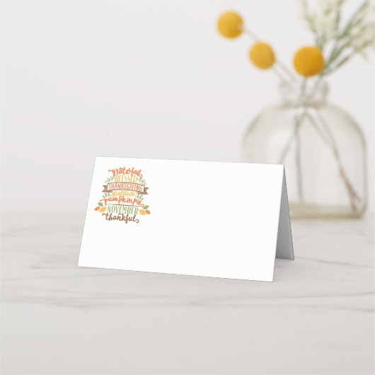 De Placement Carte Place Nom Thanksgiving (Devant)