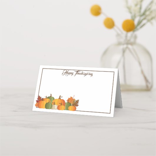 De Placement Carte Place Nom Thanksgiving (Devant)