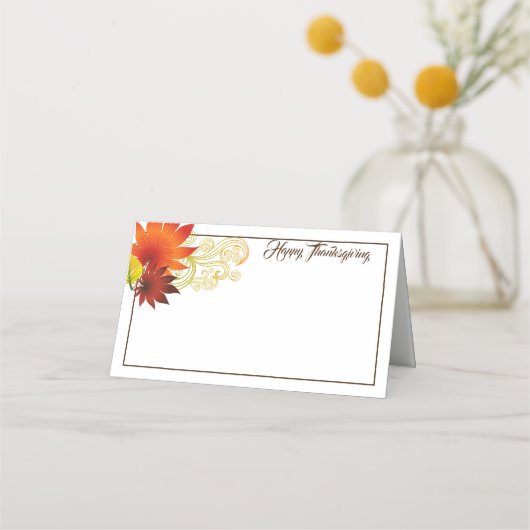 De Placement Carte Place Nom Thanksgiving (Devant)