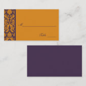 De Placement Carte Place Orange and Purple Damask (Devant / Derrière)