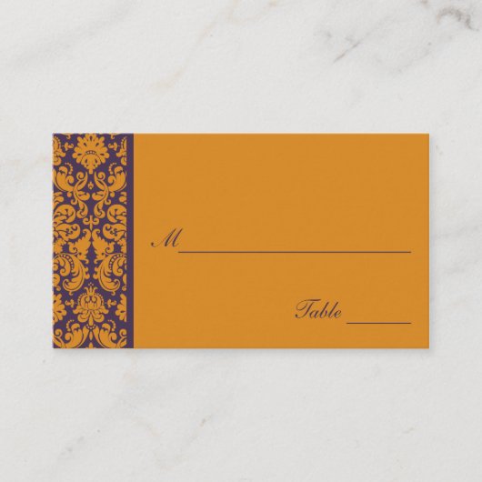 De Placement Carte Place Orange and Purple Damask (Devant)