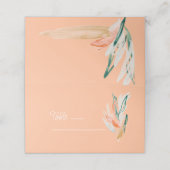 De Placement Carte Place Peach Abstrait Floral Mariage (Extérieur déplié)