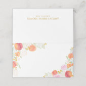 De Placement Carte Place Peaches et Fleurs Aquarelles (Extérieur déplié)